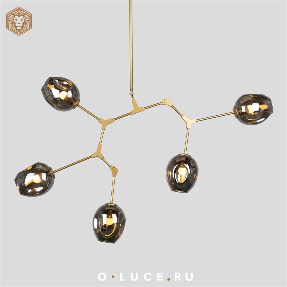 Люстра Branching Bubbles 5 Gold в стиле Lindsey Adelman