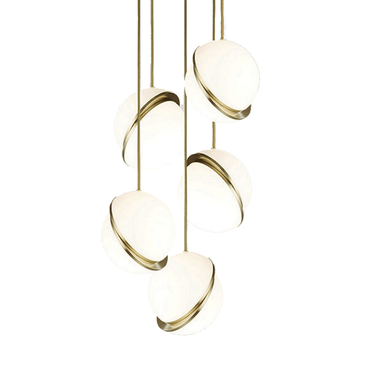 Светильник Crescent Chandelier 5 Gold в стиле Lee Broom