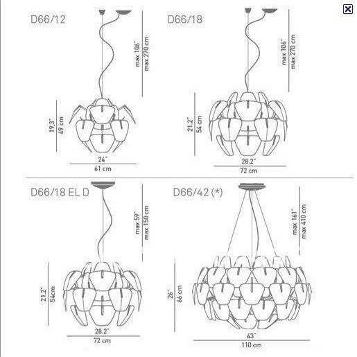 Люстра Hope Диаметр 60 см / Высота 54 см в стиле Luceplan