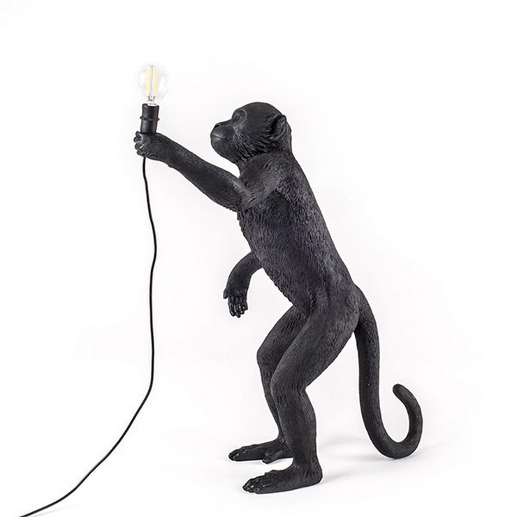 Торшер Обезьяна с Лампой Monkey Black Floor Lamp в стиле Seletti