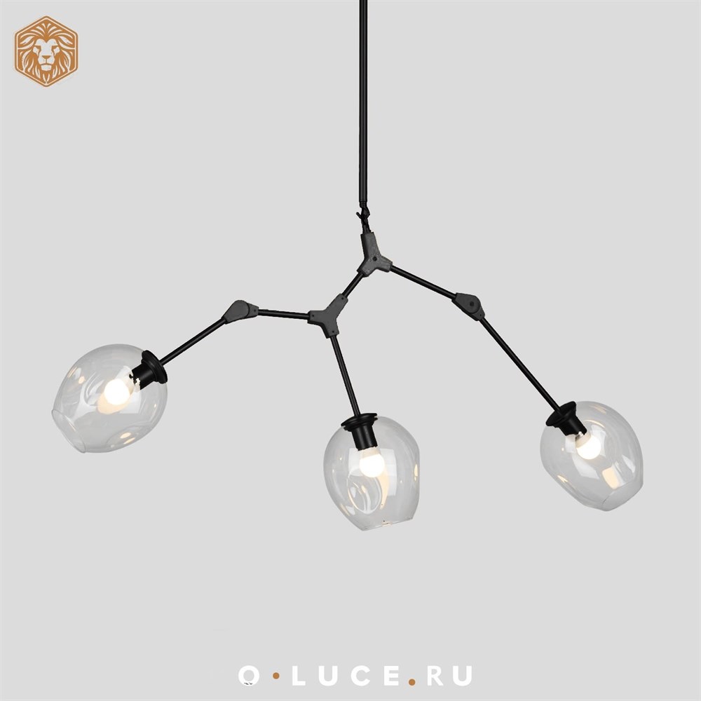 Люстра Branching Bubbles 3 Black в стиле Lindsey Adelman