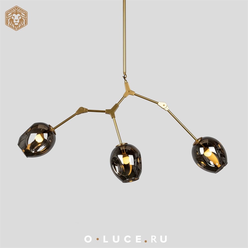 Люстра Branching Bubbles 3 Long Gold в стиле Lindsey Adelman
