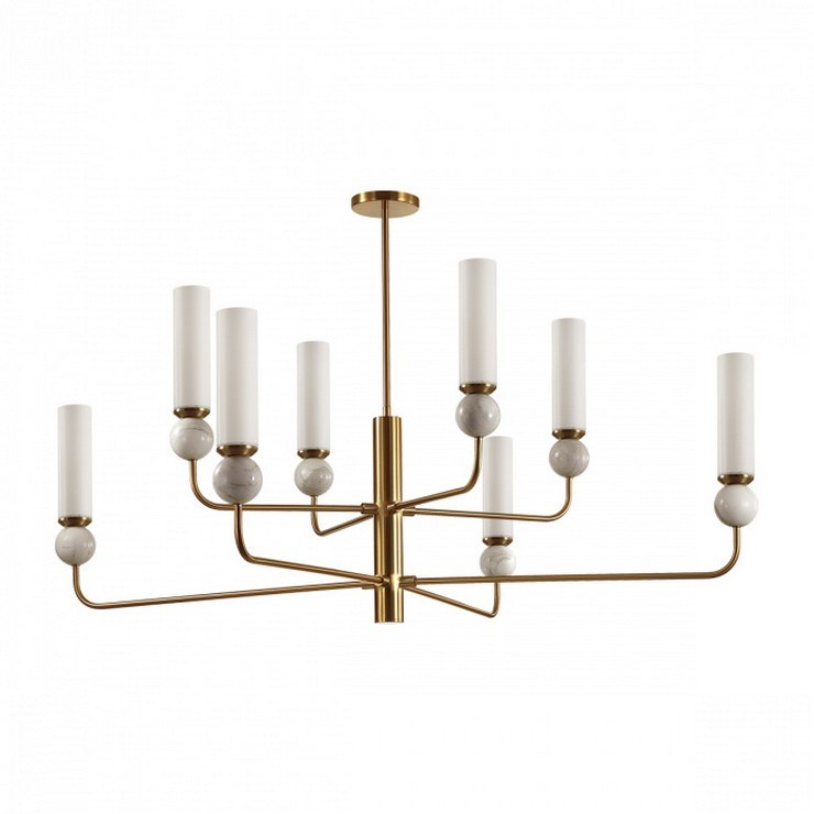 Люстра на штанге STENLY белый мрамор