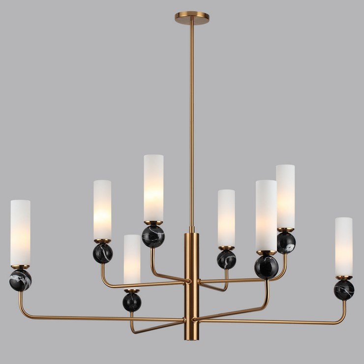 Люстра на штанге STENLY черный мрамор