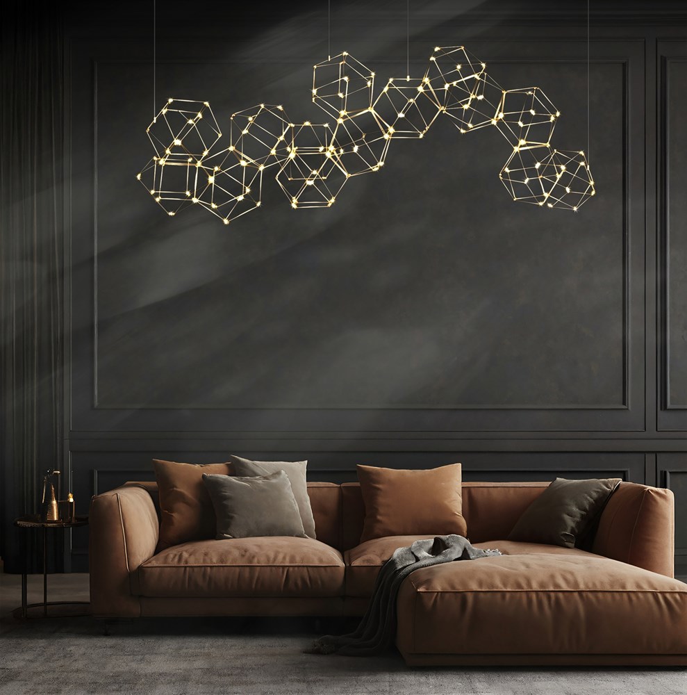 Люстра Bjork large в линию без вставок (сегмент 28*28 см)