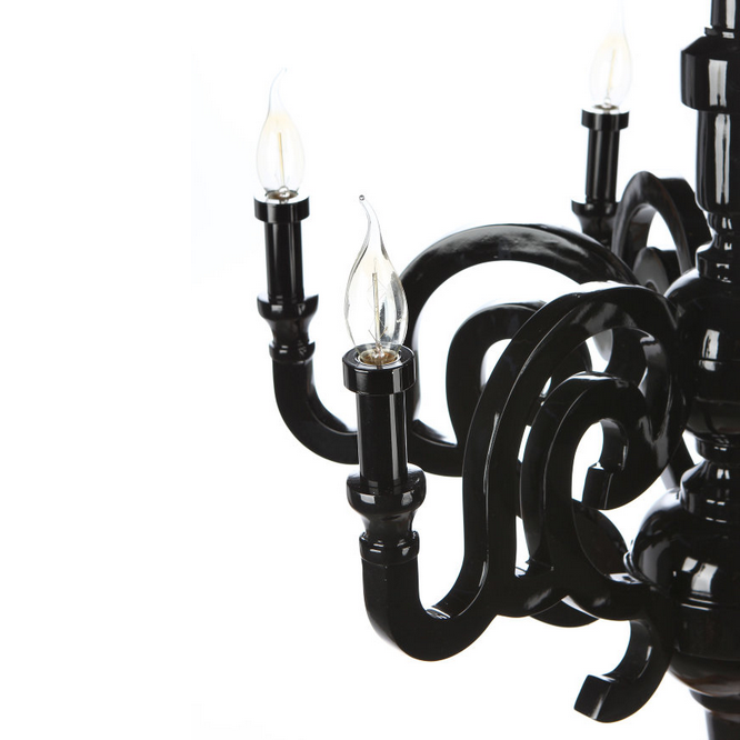 Люстра Paper Chandelier  Диаметр 90 см / Высота 110 см Черный в стиле Moooi