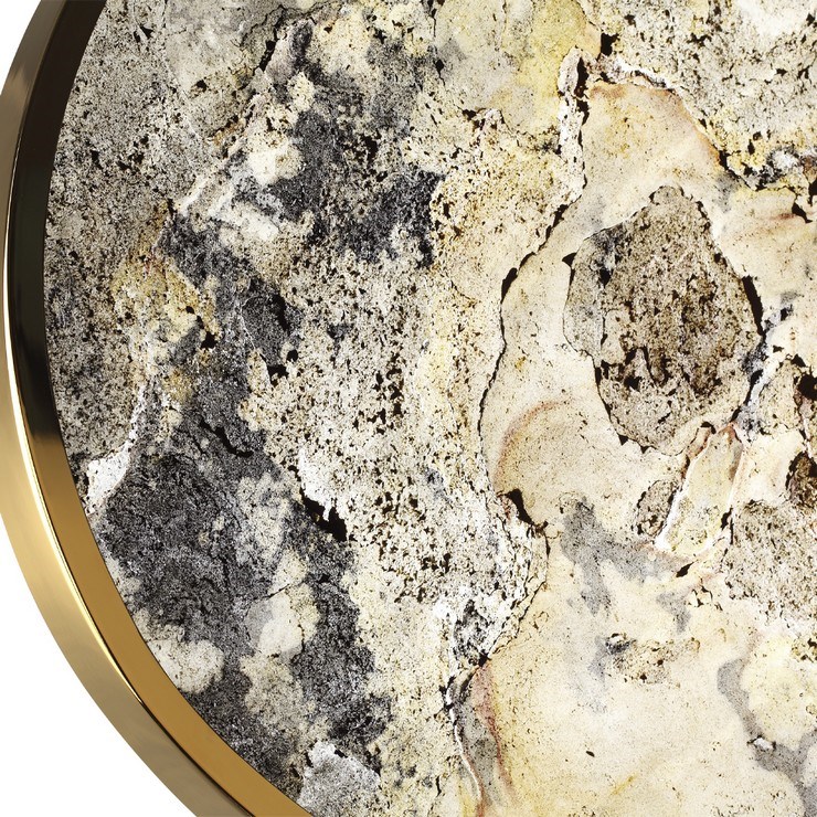 Настенно-потолочный светильник Stone Flake D60 каменный шпон золото