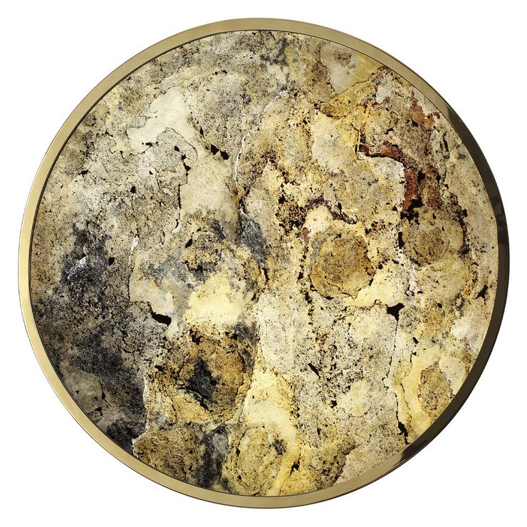 Настенно-потолочный светильник Stone Flake D60 каменный шпон золото