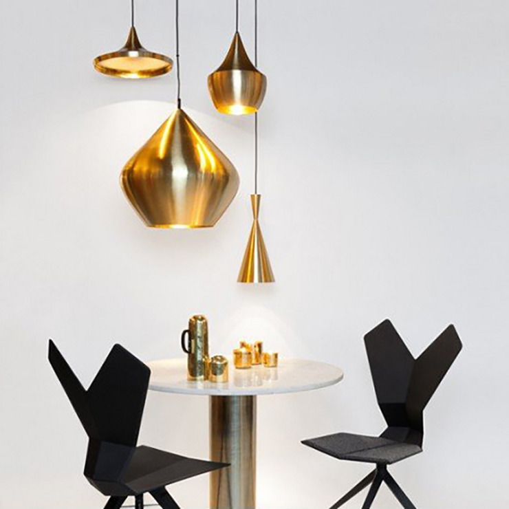 Светильник Beat Light Stout Gold Диаметр 30 см / Высота 28 см в стиле Tom Dixon