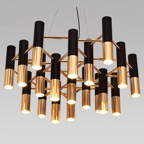 Люстра Ike 19 Lamp Черный + Золотой в стиле Delightful