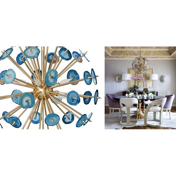 Люстра Agate Burst Chandelier Blue D60
