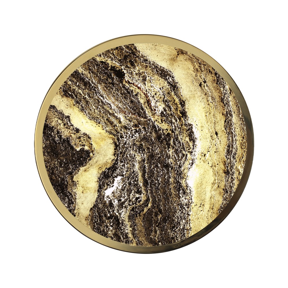 Настенно-потолочный светильник Stone Flake D40 каменный шпон золото