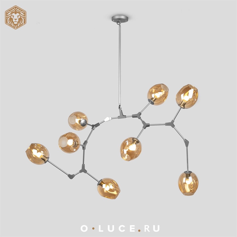 Люстра Branching Bubbles 8 Nickel в стиле Lindsey Adelman