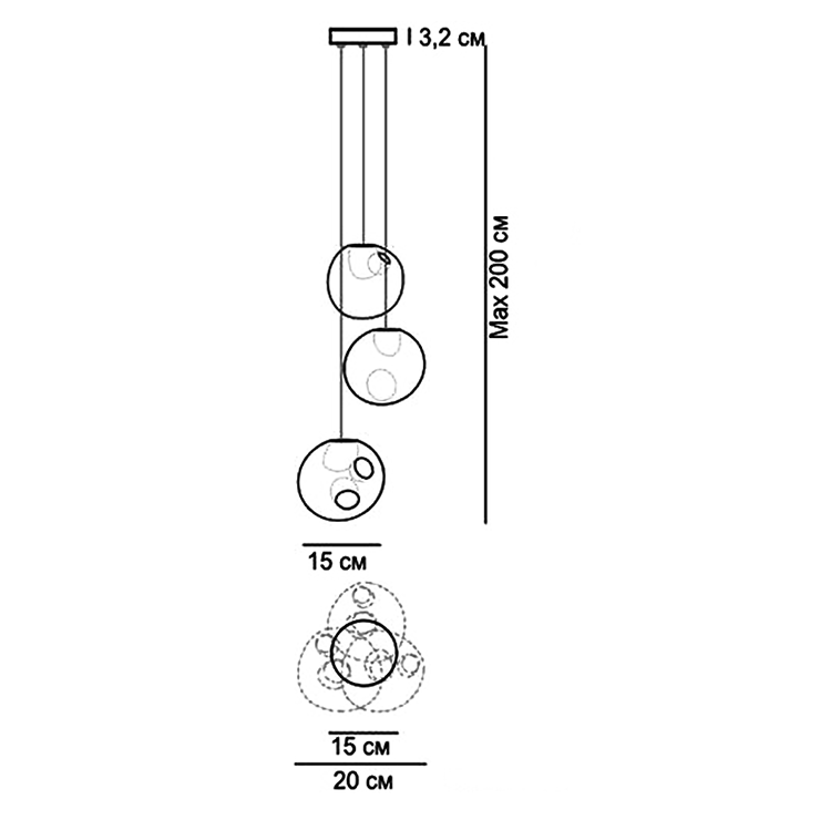 Люстра 28.3 Random Pendant Chandelier в стиле Bocci