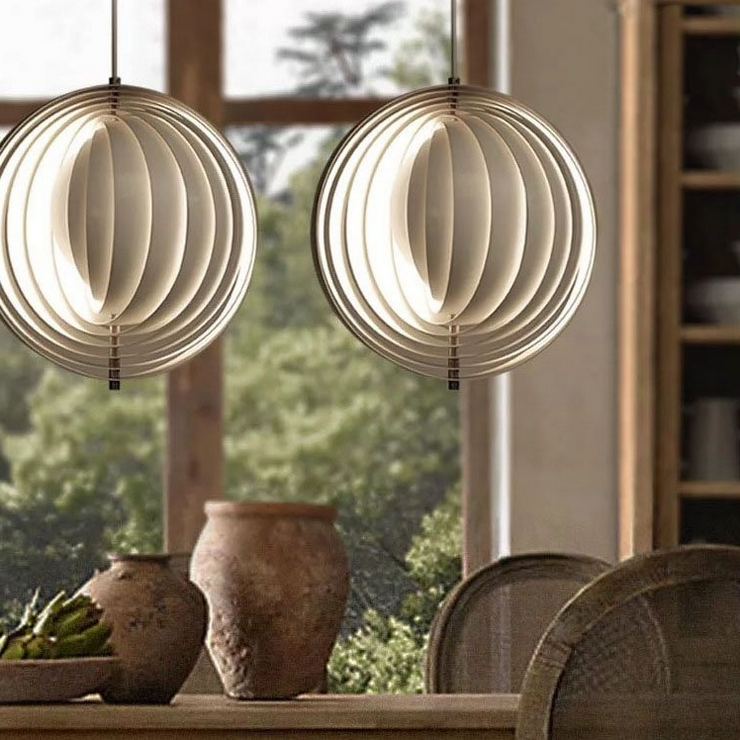 Светильник Moon  Белый в стиле Verner Panton