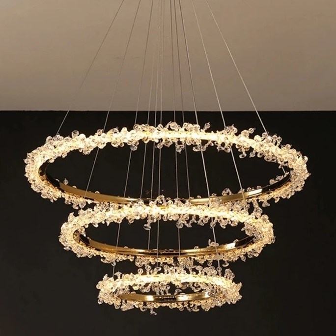 Люстра Halo Crystal Pendant Lamp золото D50