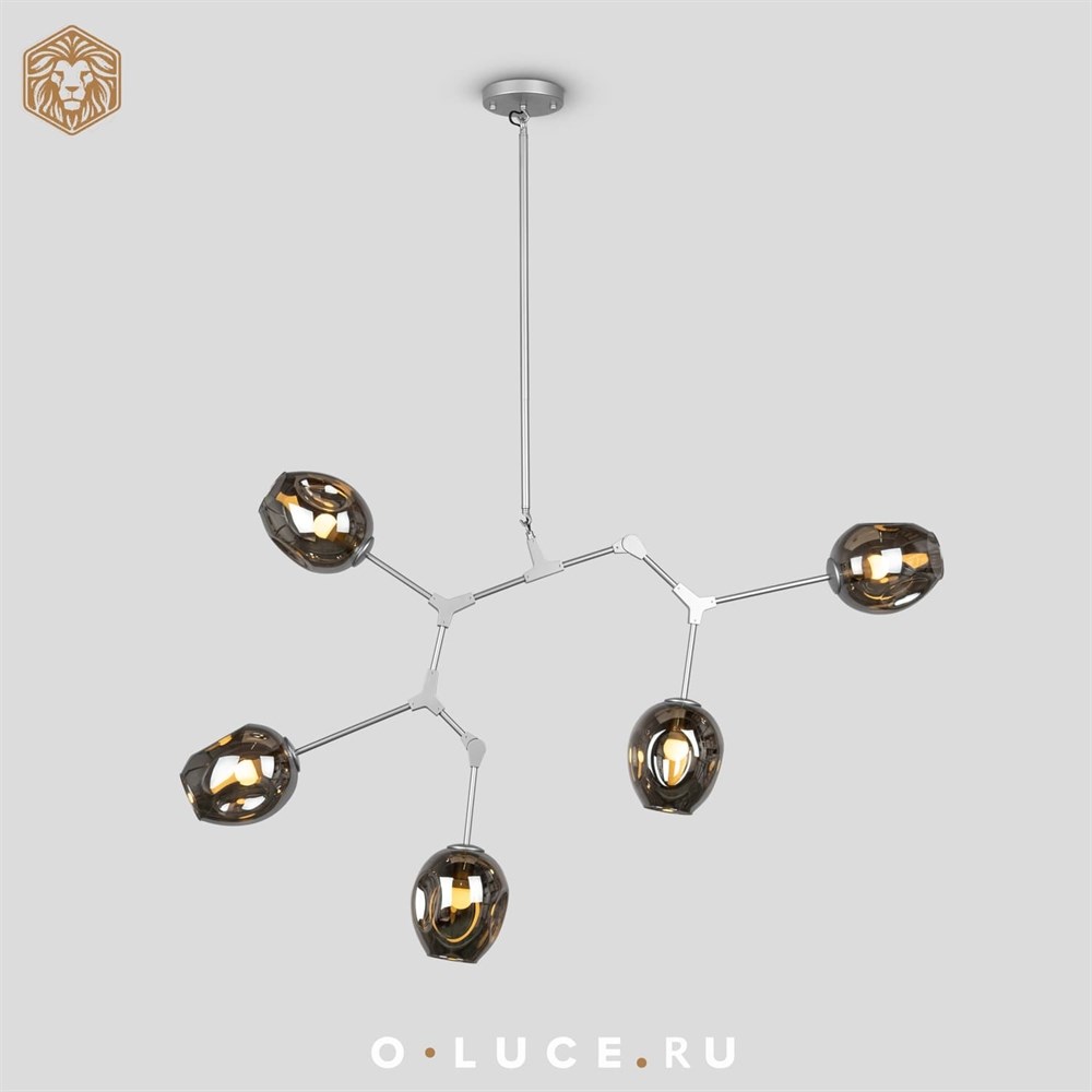 Люстра Branching Bubbles 5 Nickel в стиле Lindsey Adelman