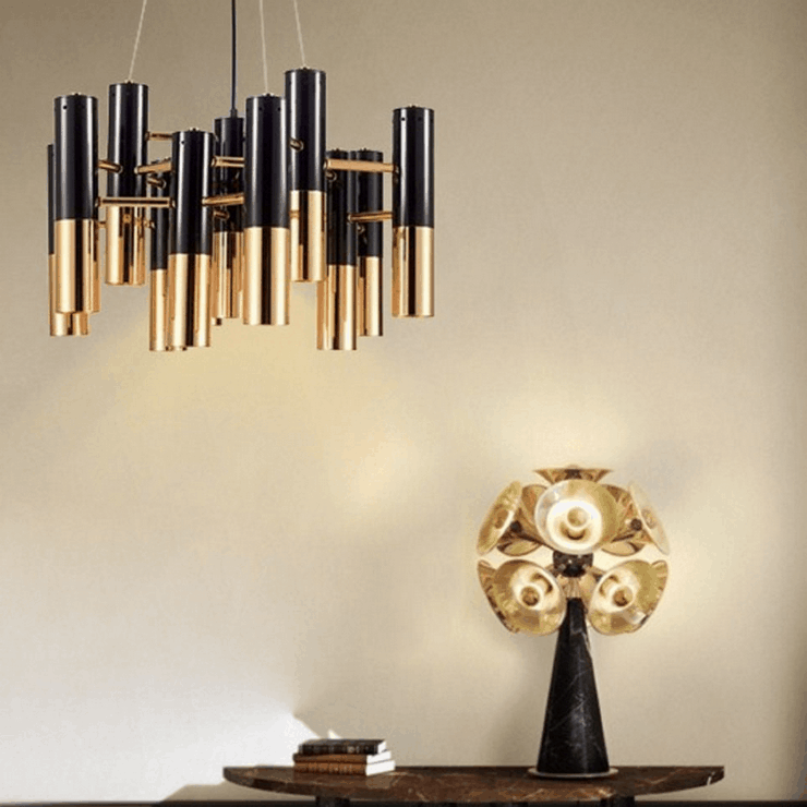 Люстра Ike 13 Lamp  Черный + Золотой в стиле Delightful