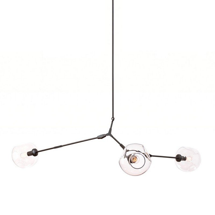 Люстра Branching Bubbles 3 Long Black в стиле Lindsey Adelman
