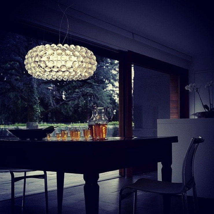 Люстра подвесная Caboche Clear D50 в стиле Foscarini