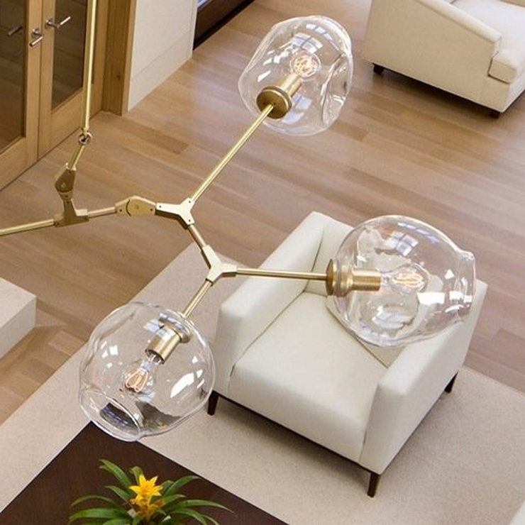 Люстра Branching Bubbles 11 Gold в стиле Lindsey Adelman