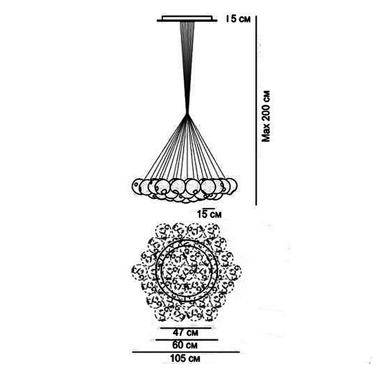 Люстра 28.37 Thirty-Seven Pendant Chandelier в стиле Bocci