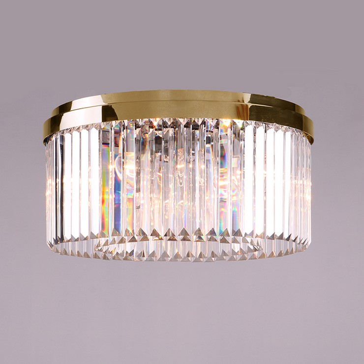 Потолочный светильник New York, Gold Clear crystal D50*H22.5 cm