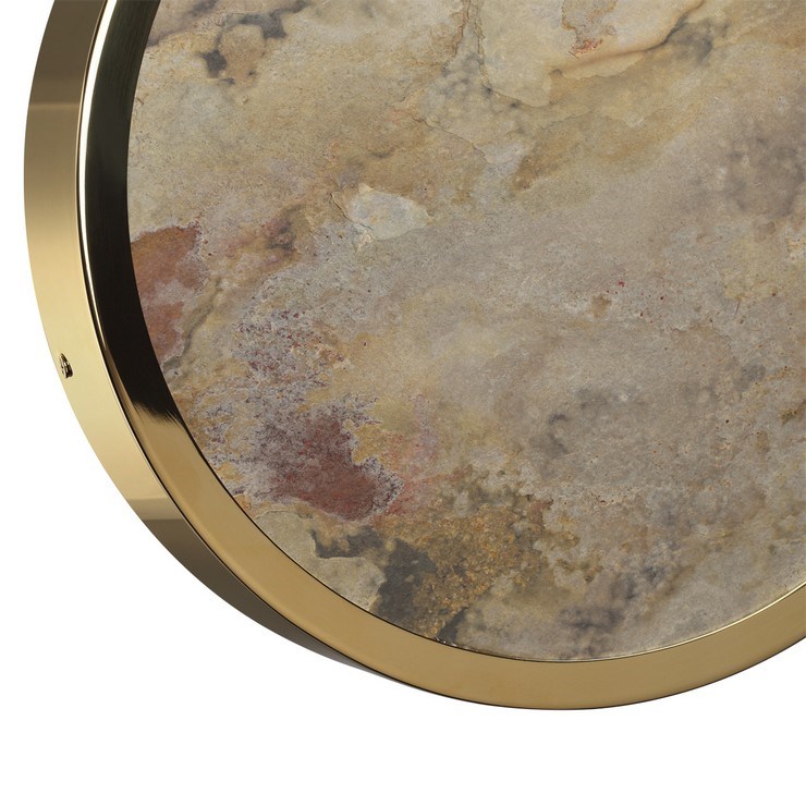 Настенно-потолочный светильник Stone Flake D30 каменный шпон золото