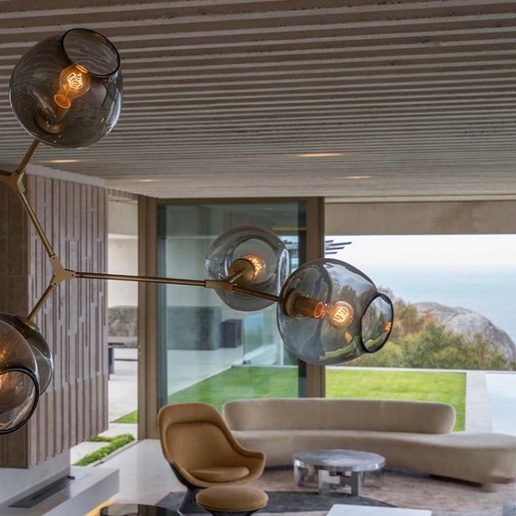 Люстра Branching Bubbles 6 Black в стиле Lindsey Adelman