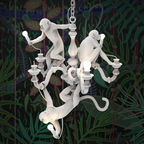 Люстра Подвесная Monkey Lamps Trio White в стиле Seletti