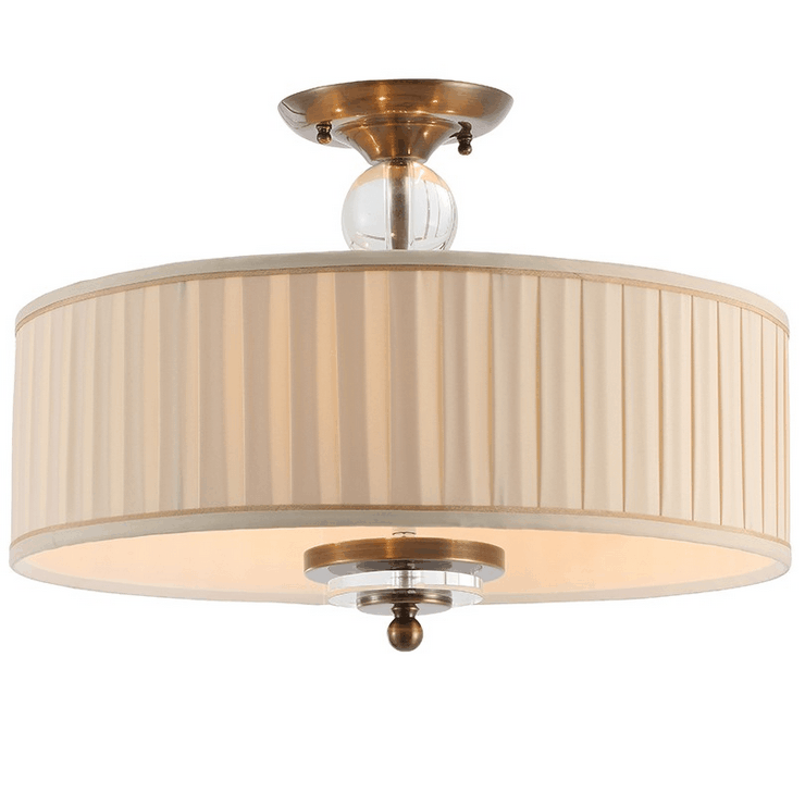 Cветильник Detroit, Black brass Clear glass Shade beige D50*H38 cm