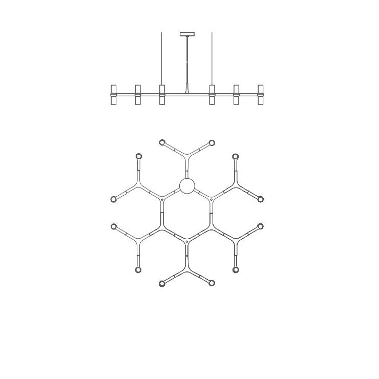 Люстра Crown Plana Mega Black L110 в стиле Nemo