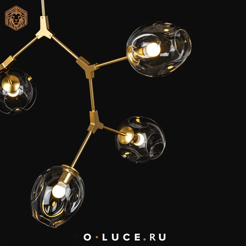 Люстра Branching Bubbles 6 Gold в стиле Lindsey Adelman