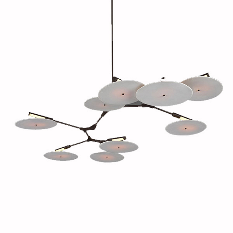 Люстра подвесная Branching Disc 9 Black в стиле Lindsey Adelman