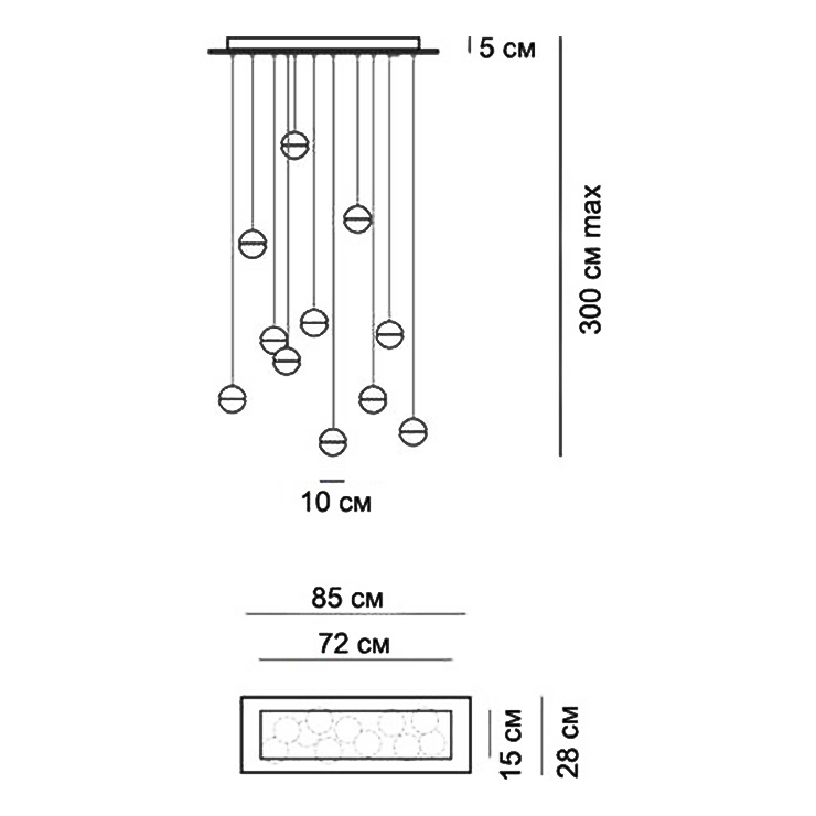 Люстра 14.11 Rectangle Pendant Chandelier в стиле Bocci