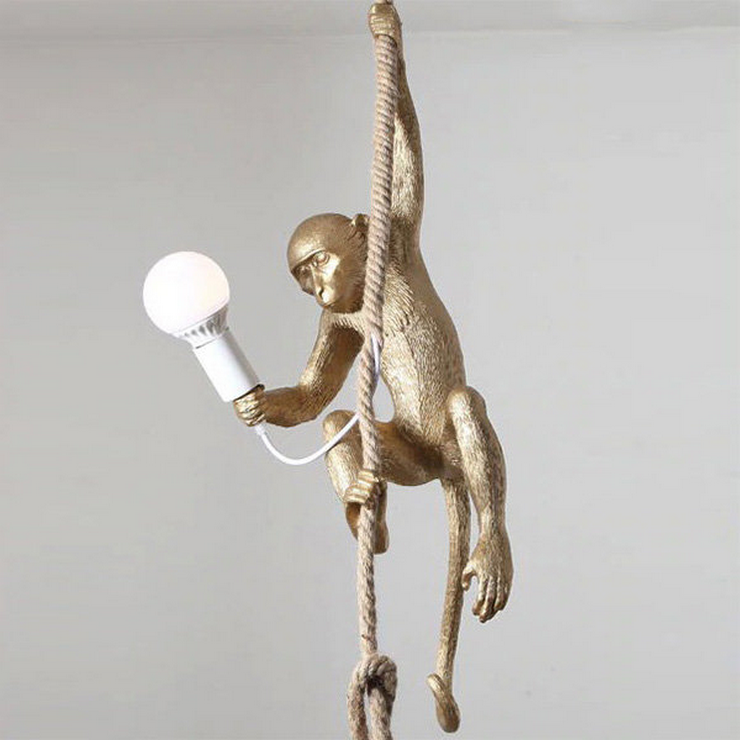 Светильник Monkey Обезьяна с Лампой Gold левая в стиле Seletti
