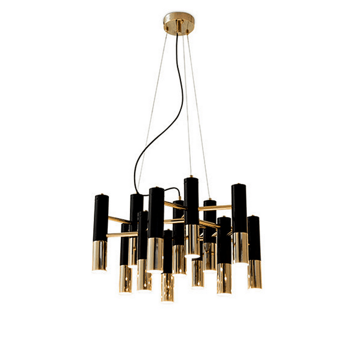Люстра Ike 13 Lamp  Черный + Золотой в стиле Delightful