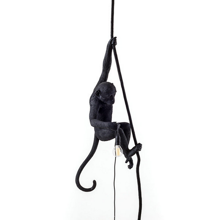 Светильник Monkey Обезьяна с Лампой Black левая в стиле Seletti