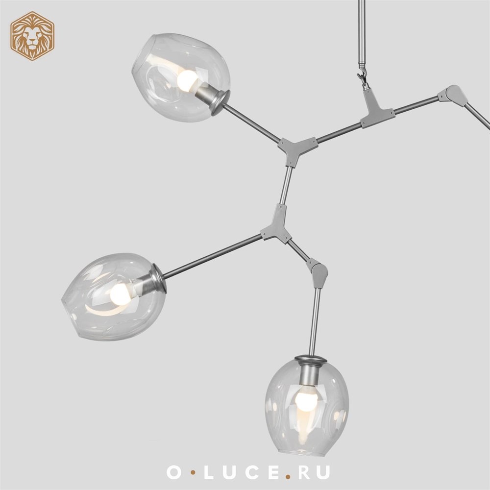 Люстра Branching Bubbles 5 Nickel в стиле Lindsey Adelman