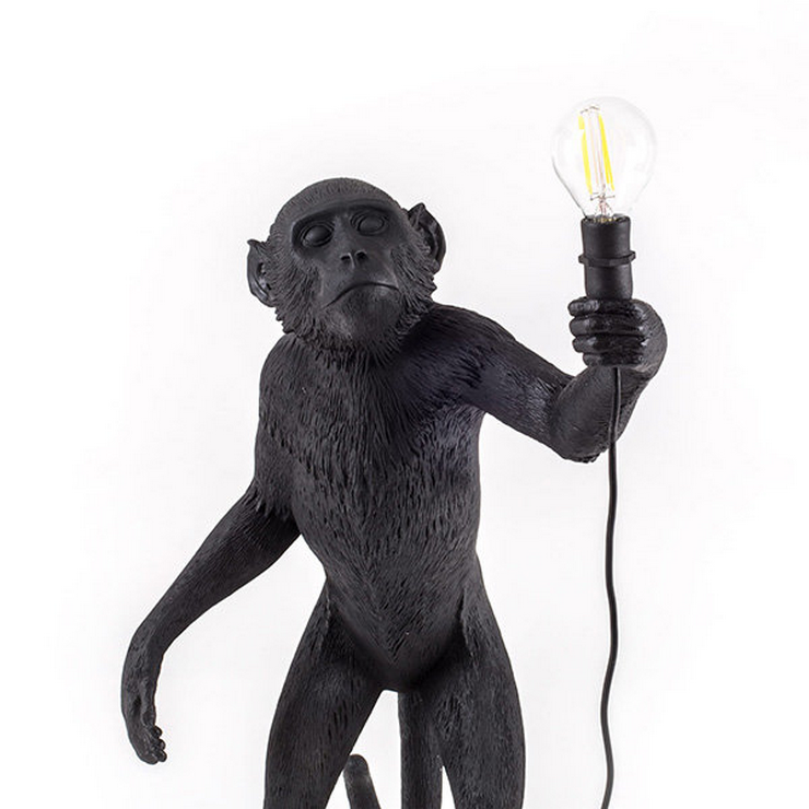 Торшер Обезьяна с Лампой Monkey Black Floor Lamp в стиле Seletti