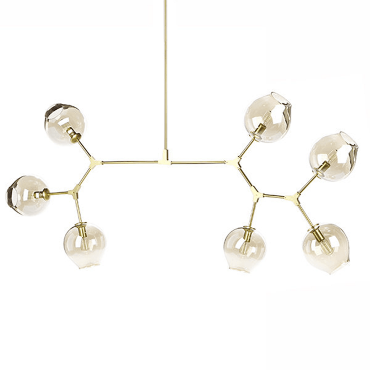 Люстра Branching Bubbles 7 Long Gold в стиле Lindsey Adelman