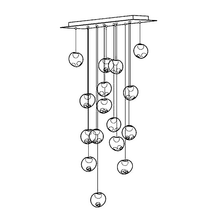 Люстра 28.16 Rectangle Pendant Chandelier в стиле Bocci