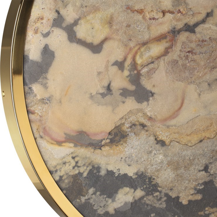 Настенно-потолочный светильник Stone Flake D50 каменный шпон золото