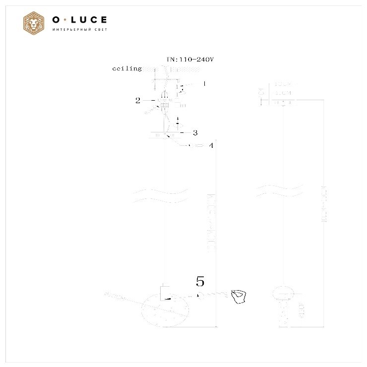 Светильник подвесной Celian Gold