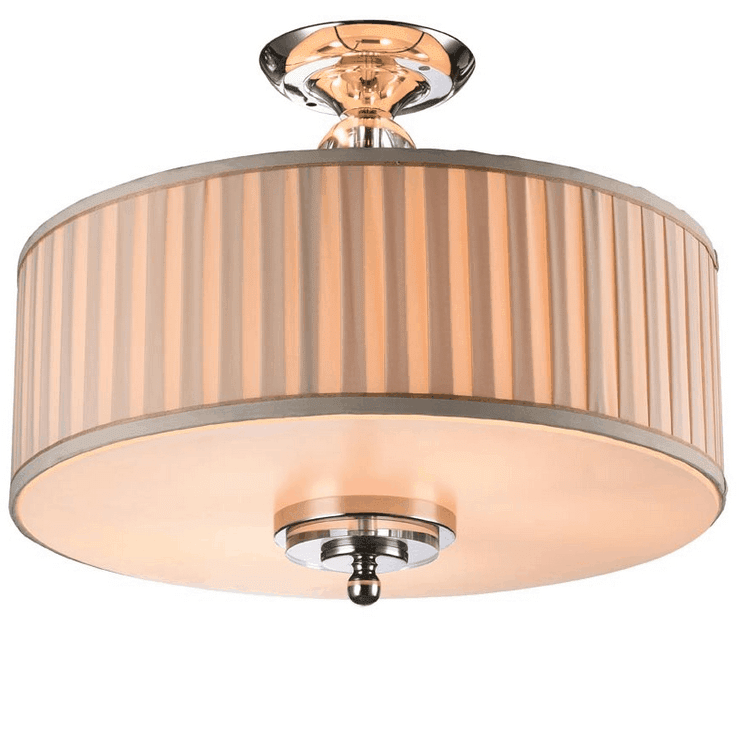 Cветильник Detroit, Nickel Clear glass Shade beige D50*H38 cm