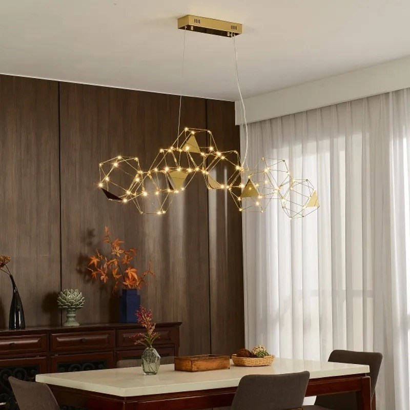 Люстра Bjork large в линию со вставками (сегмент 28*28 см)