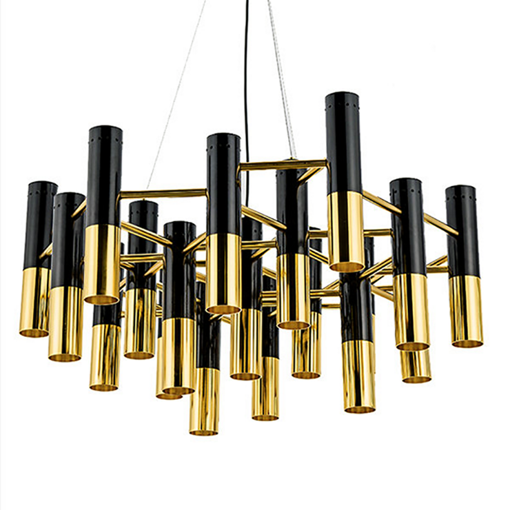 Люстра Ike 22 Lamp Черный + Золотой в стиле Delightful