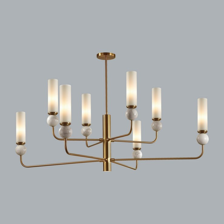 Люстра на штанге STENLY белый мрамор