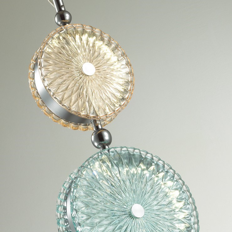 Светильник подвесной Lolly Pop Chrome yellow/blue