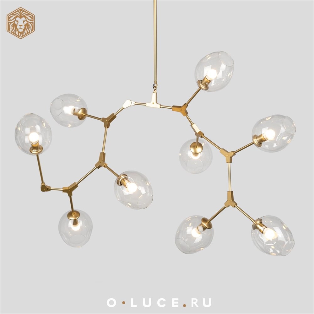 Люстра Branching Bubbles 9 Gold в стиле Lindsey Adelman